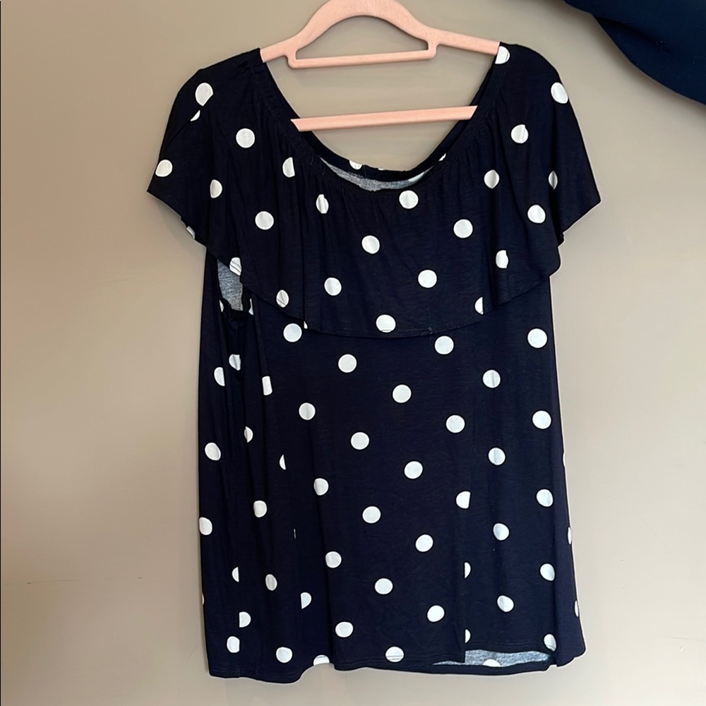 Polka Dot Black and White Women's Top